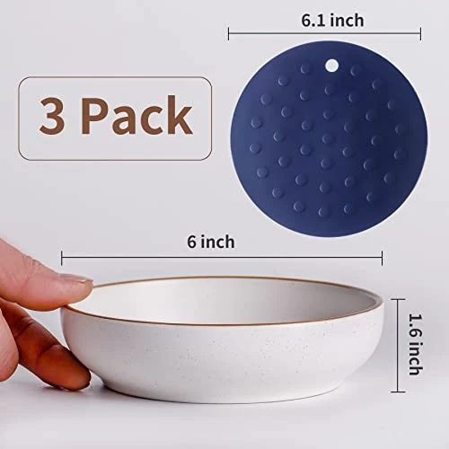 Howise 6inch Ceramic Cat Bowls With Non-Slip Mat | 3 Cat Dishes For Food And Water Set | Wide Shallow Cat Bowl Relief Whisker Fatigue | Cat Food Bowl Pet Kitten Bowl, White Cat Dish 6 Howise 6inch Ceramic Cat Bowls With Non-Slip Mat | 3 Cat Dishes For Food And Water Set | Wide Shallow Cat Bowl Relief Whisker Fatigue | Cat Food Bowl Pet Kitten Bowl, White Cat Dish - Image 4