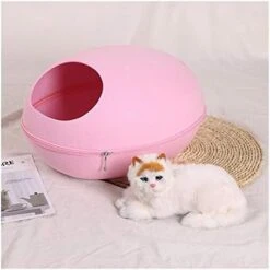 YangYan Pet Cat Bed Cave Sleeping House Nest Kennel Felt Cloth Zipper Pet Cat Basket Egg Shape Pet Bed Mat Cushion For Cats Small Dogs (Color : D, Size : 47x39x25cm) -Pet Products Shop 41t9 OHiscL. AC 1