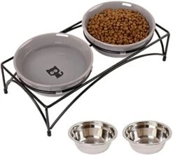 FOREYY Elevated Cat Bowls With 2 Ceramic Bowls And 2 Stainless Steel Bowls,Raised Cat Food Water Bowl With Iron Stand,Porcelain Pet Dishes For Cats And Small Dogs,16 Ounces,Dishwasher Safe(Blue) 17 FOREYY Elevated Cat Bowls With 2 Ceramic Bowls And 2 Stainless Steel Bowls,Raised Cat Food Water Bowl With Iron Stand,Porcelain Pet Dishes For Cats And Small Dogs,16 Ounces,Dishwasher Safe(Blue) -Pet Products Shop 41tdAk2anCL. AC