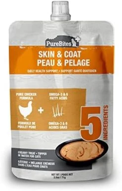 PureBites Plus Squeezables Cat Treat • Topper 71g | Skin & Coat | 5 Ingredients | Case Of 15 -Pet Products Shop 41uoAYLywL. AC