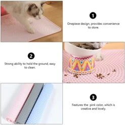 1pc Pink Water, Cushion Food For Mat- Trapper Mat Easy Non-Slip Silicone Pad Car To Tray Washable Cats And Water Litter Dog Placemat Floors Feeding Mats Cat Clean Rug -Pet Products Shop 41usqXVKk7L