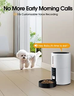 WOPET 5L Automatic Cat Food Dispenser - Timed Automatic Cat Feed For Dry Food, Pet Feeder For Cat And Small Medium Dogs With 1-6 Meals Per Daily And Portion Control (White + Black) -Pet Products Shop 41v2oa9HLyL