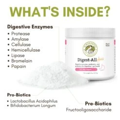 Wholistic Pet Organics: Dog Probiotics And Digestive Enzymes Powder Dog Prebiotic And Probiotic Supplement Prevents Upset Stomach Gut Health Probiotics For Dogs And Puppies Stool Ease For Dogs -Pet Products Shop 41vPTYTwtoL