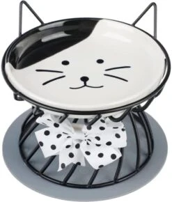 Dorakitten 2Pcs Elevated Cat Bowls With Non-Slip Mat, Protects Cat’s Spine, Anti-Vomiting Raised Cat Food Plates With Cute Cat Ear Stand, Shallow & Wide Ceramic Cat Dishes To Prevent Whisker Fatigue -Pet Products Shop 41x369KR6eL. AC