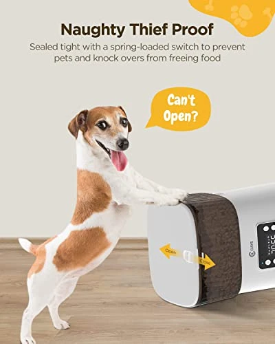 Ciays Automatic Cat Feeders, 4L Cat Food Dispenser Up To 20, 6 Meals Per Day, Pet Dry Food Dispenser For Small Medium Cats Dogs, Dual Power Supply & Voice Recorder, White 3 Ciays Automatic Cat Feeders, 4L Cat Food Dispenser Up To 20, 6 Meals Per Day, Pet Dry Food Dispenser For Small Medium Cats Dogs, Dual Power Supply & Voice Recorder, White