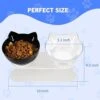 Cenivi Elevated Cat Bowls, Raised Cat Food Bowls, 15°Tilted Cat Bowls For Indoor Cats, Cat Food Water Bowls Set, Cat Bowls Elevated Tilted Whisker Friendly, Cute Cat Bowls Elevated, White -Pet Products Shop 41x8Vk8NDZL