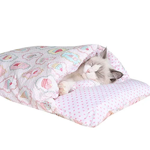 SONGBIRDTH Pet Bed,Cartoon Print Cat Sleeping Bag Removable Cattery Warm Kennel Nest Pet Supplies,Breathable Cotton Blend,Removable Easy To Clean 5 SONGBIRDTH Pet Bed,Cartoon Print Cat Sleeping Bag Removable Cattery Warm Kennel Nest Pet Supplies,Breathable Cotton Blend,Removable Easy To Clean - Image 3