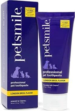 Petsmile Professional Pet Toothpaste | Cat & Dog Dental Care | Controls Plaque, Tartar, & Bad Breath | Only VOHC Accepted Toothpaste | Teeth Cleaning Pet Supplies (London Broil, 4.2 Oz) -Pet Products Shop 41xLNh3hg2L. AC
