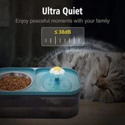 Suertree Cat Fountain Water Bowl Stainless Steel, 101oz/3L Automatic Pet Water Fountain, Dog Water Dispenser Cat Feeding Watering Supplies With 2 Filters For Cats, Dogs, Pets Blue -Pet Products Shop 41xkHxMlbnL
