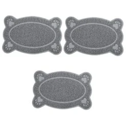 Mipcase 3pcs Silicone Desk Mat Cat Litter Rug Non Skid Rug Dog Feeding Mat Dog Placemat Litter Mat Dog Feeding Tablemat Silicone Pets Cute Pets Cat Food For Pets Table Mat Cat Mat Bowl Mat
