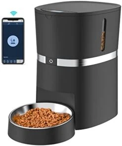 WellToBe Automatic Cat Feeder WiFi Enabled 2.4G Smart Pet Feeder For Cats And Dogs Food Dispenser With Desiccant Bag, Portion Control, Distribution Alarms, Voice Recorder And Low Food Sensor Black -Pet Products Shop 41yGCXOztAL. AC