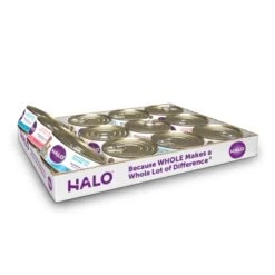 Halo® Cat Seafood Pate Variety Pack: Grain Free Whitefish Pate, Salmon Pate, Seafood Medley Pate 5.5 Oz Can (Pack Of 12)