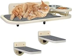 Cat Wall Shelves With 2 Steps,Cat Wall Mounted Shelves And Perches Set,Cat Wall Furniture With 2 Cat Bowls For Indoor Cats,Cat Climbing Shelf Hammock With Climbing Shelf Perches Plush Covered 15 Cat Wall Shelves With 2 Steps,Cat Wall Mounted Shelves And Perches Set,Cat Wall Furniture With 2 Cat Bowls For Indoor Cats,Cat Climbing Shelf Hammock With Climbing Shelf Perches Plush Covered -Pet Products Shop 41yNmI9FixL. AC