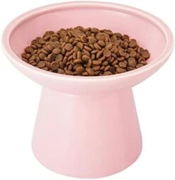 CEEFU Extra Wide Elevated Cat Bowls - Ceramic Cat Food Bowl 6.2" Raised Cat Food Bowls Elevated Shallow Cat Food Dish, Whisker Fatigue, Lead & Cadmium Free, 5" Good Height For Cat Feeding - Pink 15 CEEFU Extra Wide Elevated Cat Bowls - Ceramic Cat Food Bowl 6.2" Raised Cat Food Bowls Elevated Shallow Cat Food Dish, Whisker Fatigue, Lead & Cadmium Free, 5" Good Height For Cat Feeding - Pink -Pet Products Shop 41zR9PhevCL. AC