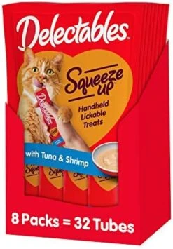 Hartz Delectables Squeeze Up Interactive Lickable Wet Cat Treats For Adult & Senior Cats, Tuna & Salmon, 4 Count(Pack Of 8) -Pet Products Shop 41zp1rLsSL. AC