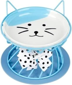 Dorakitten 2Pcs Elevated Cat Bowls With Non-Slip Mat, Protects Cat’s Spine, Anti-Vomiting Raised Cat Food Plates With Cute Cat Ear Stand, Shallow & Wide Ceramic Cat Dishes To Prevent Whisker Fatigue -Pet Products Shop 41zzXaBcBBL. AC