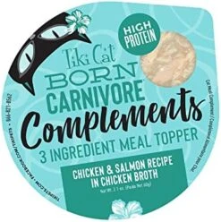 Tiki Cat Born Carnivore Complements Variety Pack, Chicken Blends, Wet, High-Protein & High-Moisture Cat Food Topper, 2.1 Oz. Cups (Pack Of 10) -Pet Products Shop 510PV7vdZwL. AC