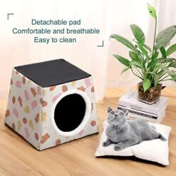 Indoor Cat House Cat Bed Cat Sofa Printed Cat Cube With Small Pillow For Kitty Small Dogs Food Chicken Glove -Pet Products Shop 510PdGoZJCL