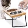 Elevated Cat Bowls For Food And Water - Loplurea 15° Tilted Raised Stainless Steel Cat Food Bowl With Bamboo Stand And Anti Vomit Feeding Station For Indoor Cats And Pet 2 Elevated Cat Bowls For Food And Water - Loplurea 15° Tilted Raised Stainless Steel Cat Food Bowl With Bamboo Stand And Anti Vomit Feeding Station For Indoor Cats And Pet -Pet Products Shop 510fnd2R53L