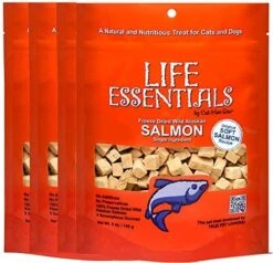 LIFE ESSENTIALS BY CAT-MAN-DOO All Natural Freeze Dried Wild Alaskan Salmon Treats For Cats & Dogs - Single Ingredient No Grain Snack With No Additives Or Preservatives, 5 Ounce Bag -Pet Products Shop 510nDjRdL. AC