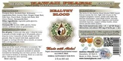 HawaiiPharm Healthy Blood, Veterinary Natural Alcohol-Free Liquid Extract, Pet Herbal Supplement 2 Oz -Pet Products Shop 5117V6lKWfL