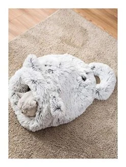 YangYan 1PC Funny Soft Pet Cat Bed House Mats Deep Sleep Pet Sleeping Bag Pet Pad Kennel Cat Litter Warm Pet Nest Cave (Color : Gray) -Pet Products Shop 512O9di3DSL