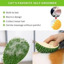 UPIKIT Durian Multifunctional Toys, Durian Cat Scratcher, 1/2PCS Durian Shape Cat Comb, Massaging And Removing Floating Hair Cat Dog Toys, For Any Different Flat Surfaces Or Corners (Yellow+Green) -Pet Products Shop 5133b4bP48L