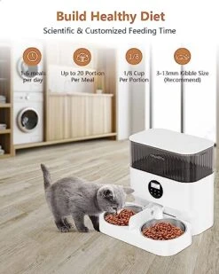 Espelho Elevated Automatic Cat Feeders For 2 Cats, 7L Timed Cat Food Dispenser With 2-Way Splitter & 2 Stainless Steel Bowls Programmable Pet Feeder For Cats & Dogs 10S Voice Recorder 11 Espelho Elevated Automatic Cat Feeders For 2 Cats, 7L Timed Cat Food Dispenser With 2-Way Splitter & 2 Stainless Steel Bowls Programmable Pet Feeder For Cats & Dogs 10S Voice Recorder -Pet Products Shop 5135uQtbJ8L