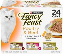Purina Fancy Feast Grain Free Pate Wet Cat Food Variety Pack, Poultry & Beef Collection - (30) 3 Oz. Cans -Pet Products Shop 513Ygn0aW5L. AC
