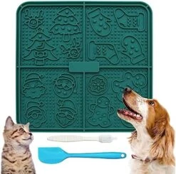 Femont X Large Licking Mat For Dog Slow Feeder Mat With 165 Strong Suction Cups For Peanut Butter,BPA Free Lick Pad For Pet Relieving Anxiety,Boredom,Grooming,Training(Blue,1 Spatula,1 Brush) -Pet Products Shop 513olWklwL. AC