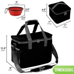 Kundu Cat & Dog Travel Bag - Includes 2 Food Carriers, 2 Bowls & Place Mat - Airline Approved - Black,6 Piece Set,KDU-011 10 Kundu Cat & Dog Travel Bag - Includes 2 Food Carriers, 2 Bowls & Place Mat - Airline Approved - Black,6 Piece Set,KDU-011 -Pet Products Shop 514DNqWRHiL