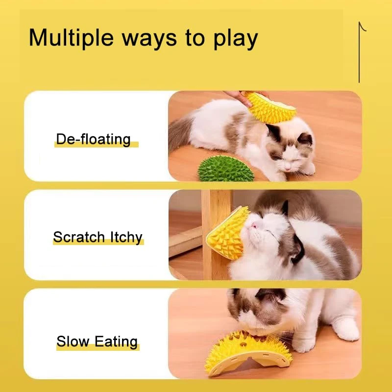 Durian Multifunctional Toys,Durian Cat Scratcher, Durian Shell Cat, Massaging And Removing Floating Hair Cat Dog Toys (2 Pcs) 5 Durian Multifunctional Toys,Durian Cat Scratcher, Durian Shell Cat, Massaging And Removing Floating Hair Cat Dog Toys (2 Pcs) - Image 3