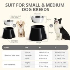 Yoken Elevated Dog Bowls, [Prevention Of Vertebrae Disease] [Super Non-Slip] Dog Bowl With Stainless Steel Bowl, High Capacity Dog Food Bowls, Colorful Raised Dog Bowls For Medium/Small Size Dogs -Pet Products Shop 5151toGpamL