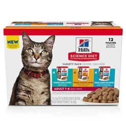 Hill's Science Diet Adult Wet Cat Food Pouches, Variety Pack, 12-Pack
