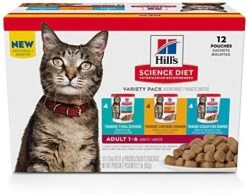 Hill's Science Diet Adult Wet Cat Food Pouches, Variety Pack, 12-Pack -Pet Products Shop 515niC8wZmL. AC