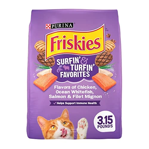 Purina Friskies Dry Cat Food, Surfin' & Turfin' Favorites - (4) 3.15 Lb. Bags 3 Purina Friskies Dry Cat Food, Surfin' & Turfin' Favorites - (4) 3.15 Lb. Bags