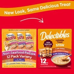 Delectables Non-Seafood Stew Lickable Wet Cat Treats, Variety Pack, 1.4 Ounce (Pack Of 12) -Pet Products Shop 5165DPkAbqL