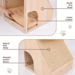 Cat Beds For Indoor Cats - Large Cat Cave For Pet,Cat House With Dangling Ball,Cat Scratching Pad And Post,Furniture Style,Hidden Kitty Cabinet,Cat Enclosure For Cats -Pet Products Shop 5167Fr108JL