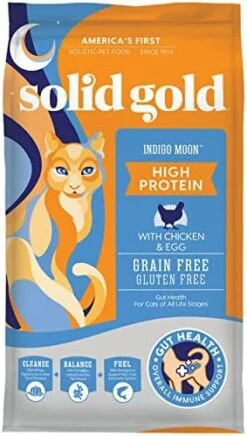 Solid Gold High Protein Dry Cat Food - Indigo Moon Cat Dry Food With Digestive Probiotics For Cats - Grain & Gluten Free With High Fiber & Omega 3 For Cats - Low Carb Superfood Meal - Chicken - 3lb -Pet Products Shop 516XpOF6bHL. AC