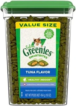 FELINE GREENIES SMARTBITES HEALTHY INDOOR Natural Treats For Cats, Tuna Flavor, 16 Oz. Tub -Pet Products Shop 516YLgf 0YL. AC