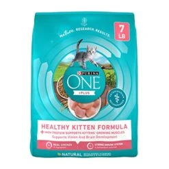Purina ONE High Protein, Natural Dry Kitten Food, +Plus Healthy Kitten Formula - 7 Lb. Bag