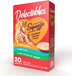 Hartz Delectables Squeeze Up Interactive Lickable Wet Cat Treats For Adult & Senior Cats, Tuna & Shrimp, 24 Count, 12 Ounces -Pet Products Shop 517kRmsOSqL. AC
