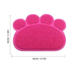 IHOO Pet Feeding Mat Cats Dog PVC Pads Non-Slip Puppy Kitten Dish Bowl Food Water Cat Litter Placemat Mat Paw Shape,1Pcs Red -Pet Products Shop 517u05ggWZL