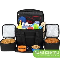 Kundu Cat & Dog Travel Bag - Includes 2 Food Carriers, 2 Bowls & Place Mat - Airline Approved - Black,6 Piece Set,KDU-011 12 Kundu Cat & Dog Travel Bag - Includes 2 Food Carriers, 2 Bowls & Place Mat - Airline Approved - Black,6 Piece Set,KDU-011 -Pet Products Shop 5185vG0fWKL