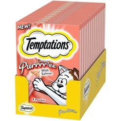 Temptations Creamy Puree With Salmon, Lickable Cat Treats, 18.7 Oz, 11 Count
