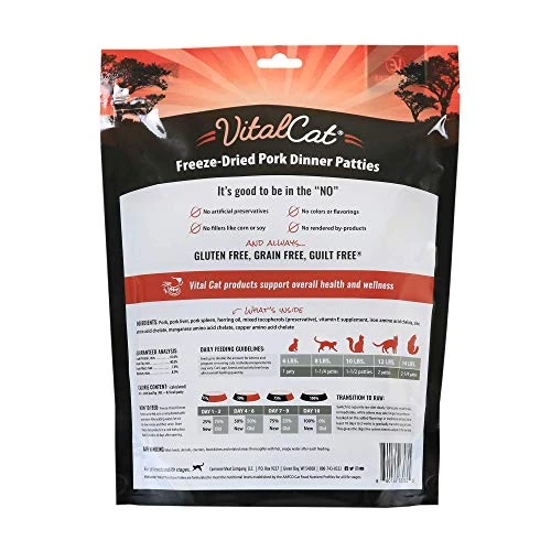 Vital Essentials Freeze Dried Cat Food, Pork Dinner Patties 8 Oz 4 Vital Essentials Freeze Dried Cat Food, Pork Dinner Patties 8 Oz - Image 2