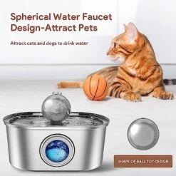 Nestsplus Cat Water Fountain,3.2L/108oz Stainless Steel Automatic Pet Water Fountain,Quiet Pump Dog Water Dispenser With LED Light,Dishwasher Safe,Water Level Window,3 Replacement Filters,for Cat/Dog 11 Nestsplus Cat Water Fountain,3.2L/108oz Stainless Steel Automatic Pet Water Fountain,Quiet Pump Dog Water Dispenser With LED Light,Dishwasher Safe,Water Level Window,3 Replacement Filters,for Cat/Dog -Pet Products Shop 519dB22S0XL