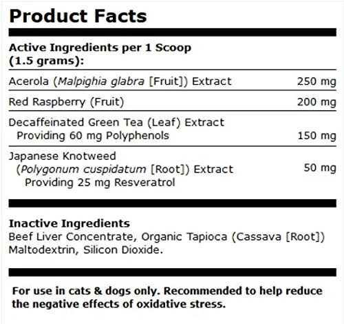 Dr. Mercola, Antioxidants, For Cats And Dogs, 4.76 Oz, (135 G), With Japanese Knotweed, Acerola Fruit Extract, And Naturally Decaffeinated Green Tea Leaf Extract, Non GMO, Soy-Free, Gluten Free 4 Dr. Mercola, Antioxidants, For Cats And Dogs, 4.76 Oz, (135 G), With Japanese Knotweed, Acerola Fruit Extract, And Naturally Decaffeinated Green Tea Leaf Extract, Non GMO, Soy-Free, Gluten Free - Image 2