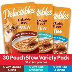 Hartz Delectables Stew Lickable Wet Cat Treats For Adult & Senior Cats, Variety Pack, 30 Count -Pet Products Shop 519n4PkmVgL