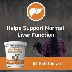 Vet Classics Liver Support Pet Health Supplement For Dogs, Cats – Liver Functions – B-Vitamins, Glutathione, Milk Thistle – Soft Tablets, Chews – 60 Soft Chews -Pet Products Shop 51Ah8stT1DL